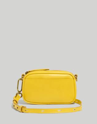 Mw The Leather Carabiner Mini Crossbody Bag In Gilded Chartreuse