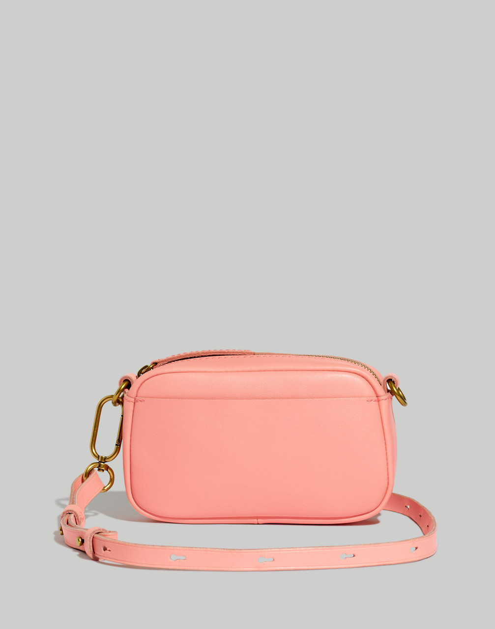 Mw The Leather Carabiner Mini Crossbody Bag In Dried Blossom