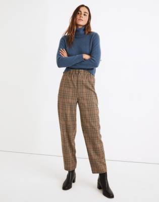 High-Rise Tapered Pants in Coster Plaid