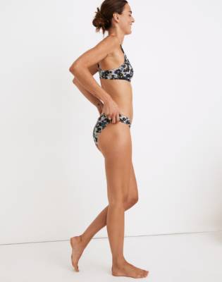 Madewell Second Wave Classic Bikini Bottom in Daisy Reverie in dusty pool image 2