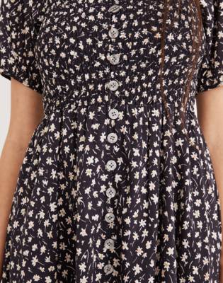 floral button up midi dress