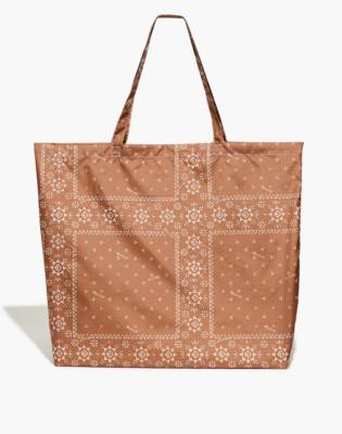 Mw (re)sourced Bandana Large Tote In Light Chestnut Multi