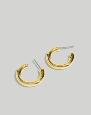 Mw Chunky Small Hoop Earrings In Shiny Gold