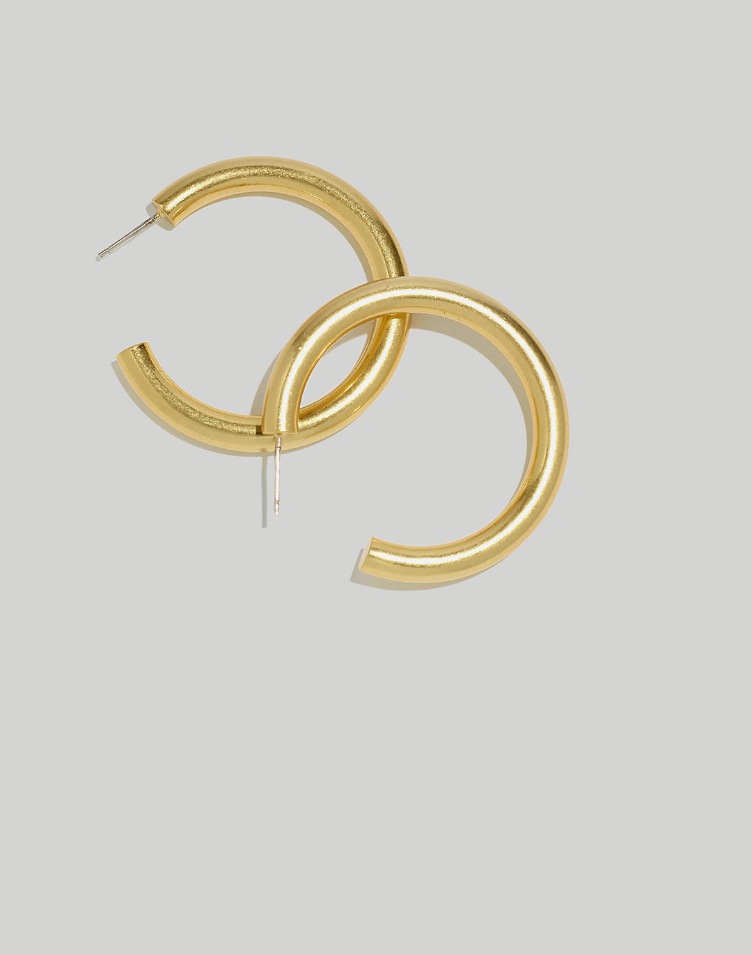 Chunky Large Hoop Earrings in vintage gold image 1