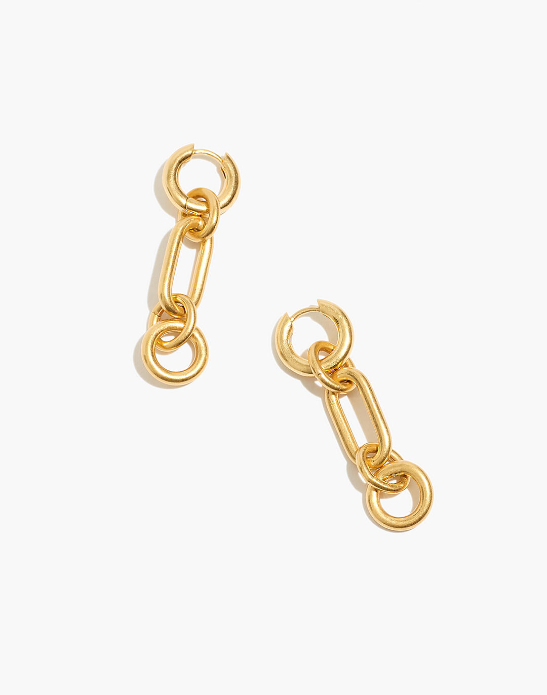 Link Layer Earrings in vintage gold image 1