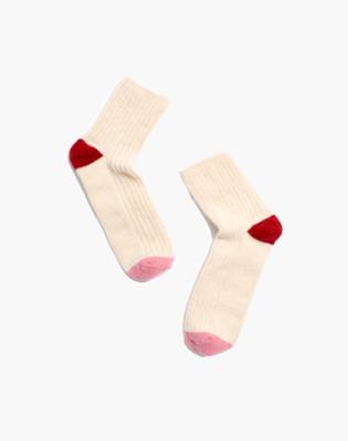 Madewell Plush Ankle Socks In Rich Peony
