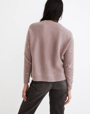 madewell flower embroidered pullover sweater