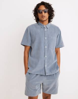 mens short sleeve corduroy shirt