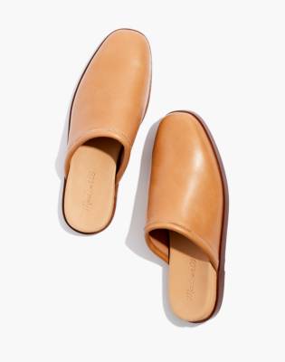 leather slip on mule