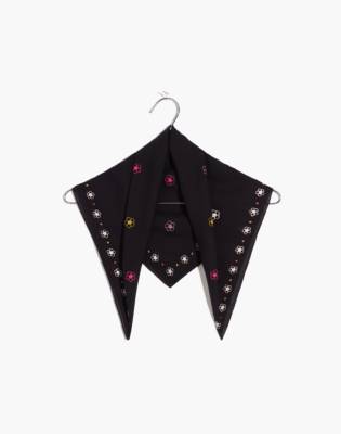 Madewell Embroidered Organic Cotton Bandana In True Black