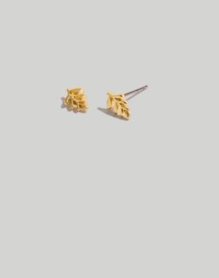 Wildleaf Stud Earrings in vintage gold image 1