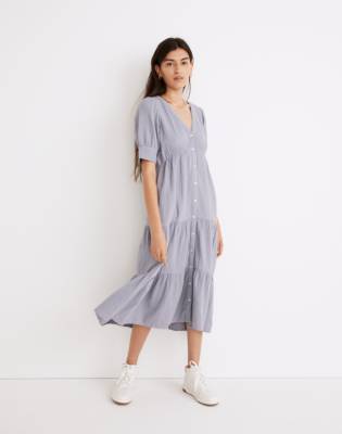 button front dress midi