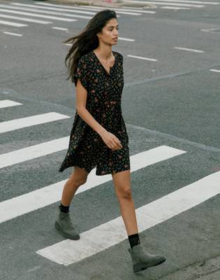 madewell tie front mini dress