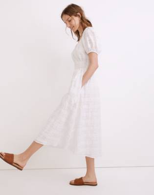 Madewell Sophia Midi Dress in Seersucker Check