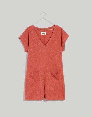 Madewell Mwl Skyterry Romper In Hthr Weathered Brick