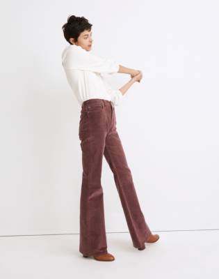 vintage embossed velour flare pants