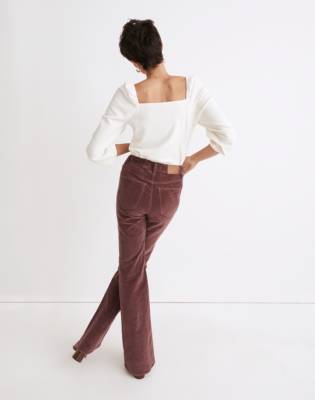 vintage embossed velour flare pants