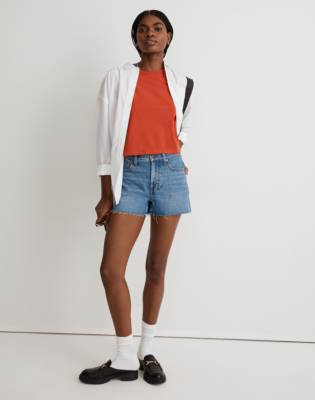 Mw Softfade Cotton Lakeshore Crop Tee In Roasted Squash