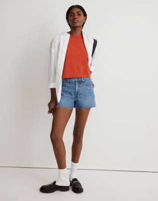 Madewell Softfade Cotton Lakeshore Crop Tee In Roasted Squash
