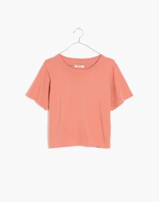 Mw Softfade Cotton Lakeshore Crop Tee In Misty Rose