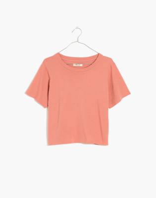 Madewell Softfade Cotton Lakeshore Crop Tee In Misty Rose
