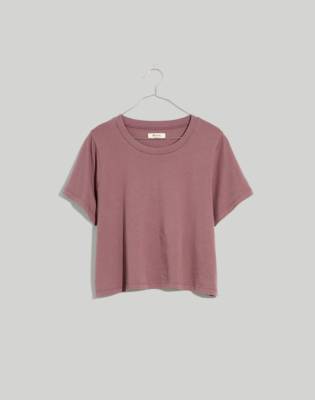 Madewell Softfade Cotton Lakeshore Crop Tee In Fig