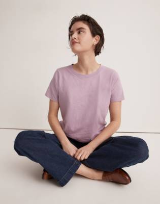 Mw Softfade Cotton Lakeshore Crop Tee In Vibrant Lilac