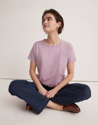 Madewell Softfade Cotton Lakeshore Crop Tee In Vibrant Lilac