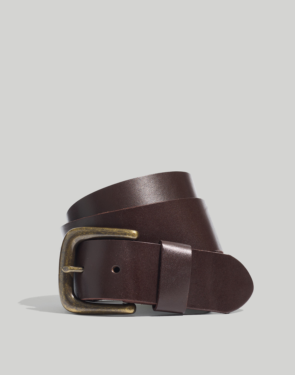 Mw Medium Leather Belt In Rich Brown