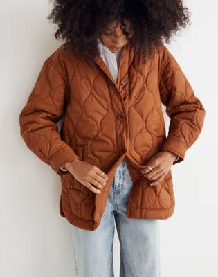 Madewell Airpuff Shirt-jacket In Warm Coffee
