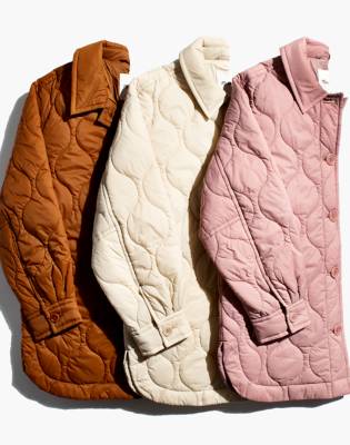 Madewell Airpuff Shirt-jacket In Pale Thistle