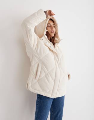 Corduroy Holland Quilted Puffer Parka