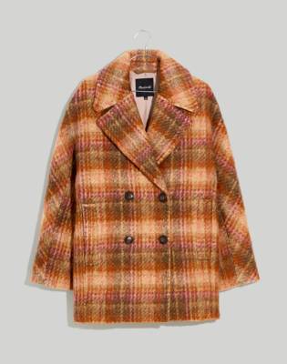 wool plaid peacoat