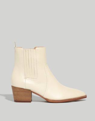 leather ankle boots white