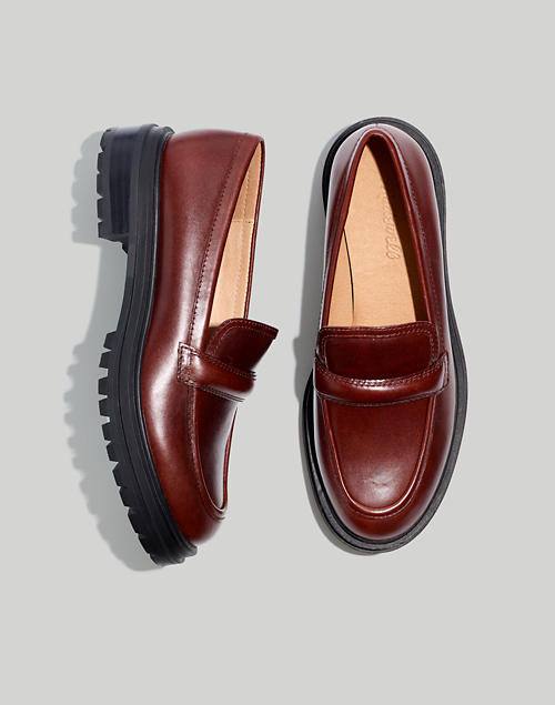 The Bradley Lugsole Loafer in Leather in cherry wood image 1