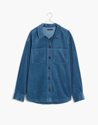 Madewell Corduroy Kentwood Oversized Shirt-jacket In Distant Ocean