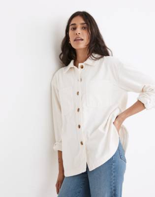 Madewell Corduroy Kentwood Oversized Shirt-jacket In Lighthouse