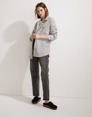 grey fleece shirt