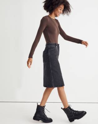 madewell midi denim skirt