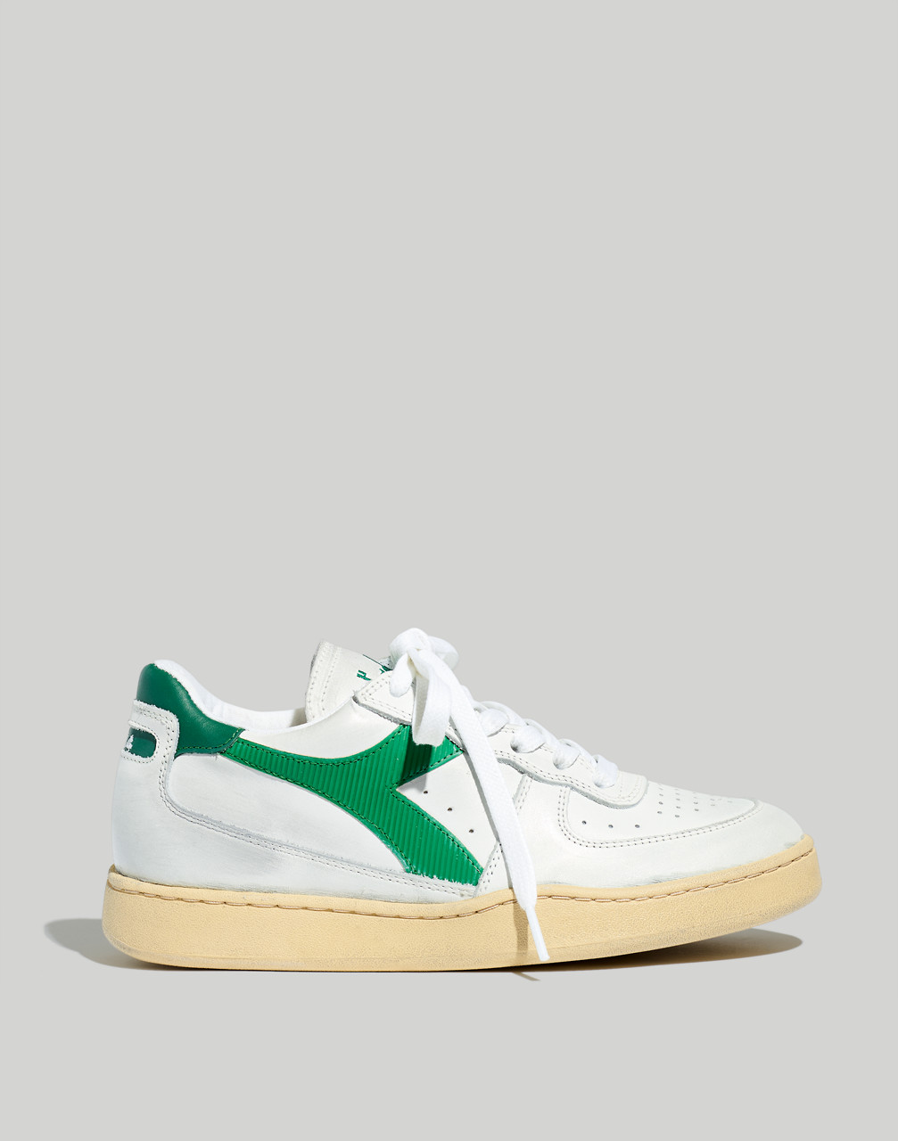 Shop Mw Diadora&reg; Mi Basket Lo Used Sneakers In White/verdant Green