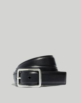 Mw Square-buckle Leather Belt In True Black