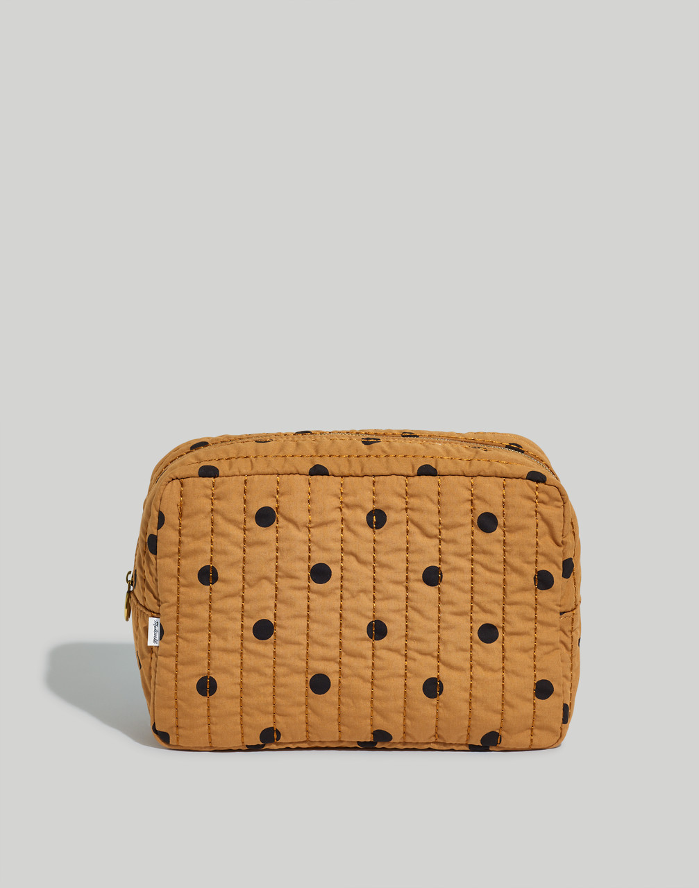 Mw Large Canvas Zip Pouch In Floral In Toffee