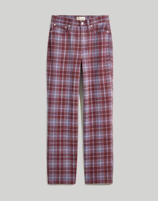 The Perfect Vintage Straight Jean in Cabernet Plaid