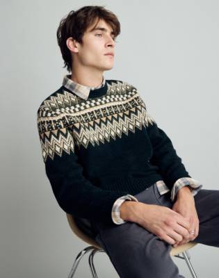 Mw Fair Isle Sweater In Ancient Forest
