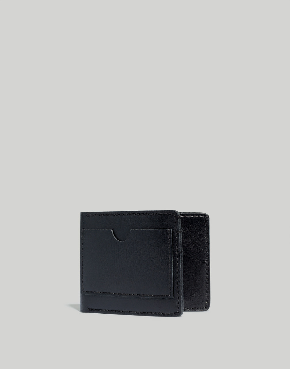 Mw Leather Billfold Wallet In True Black