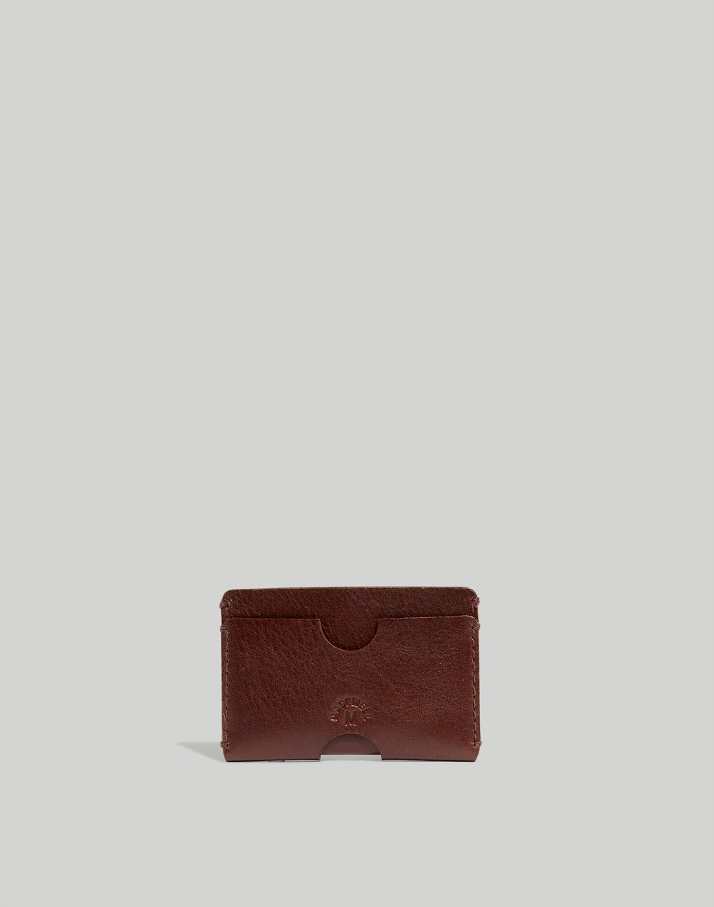 Mw Leather Card Case In Rich Brown