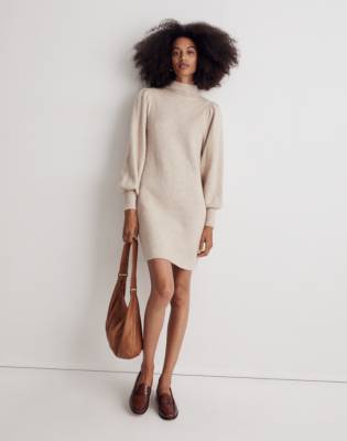 Wool-Blend Turtleneck Midi Dress
