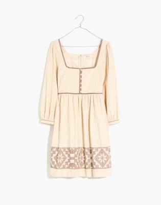 Madewell Embroidered Snowflake Quilt Mini Dress In Harvest Moon | ModeSens