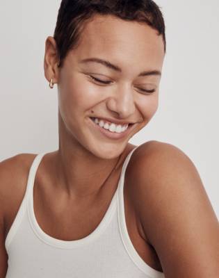 Madewell Delicate Collection Demi-fine Carabiner Hoop Earrings In 14k Gold