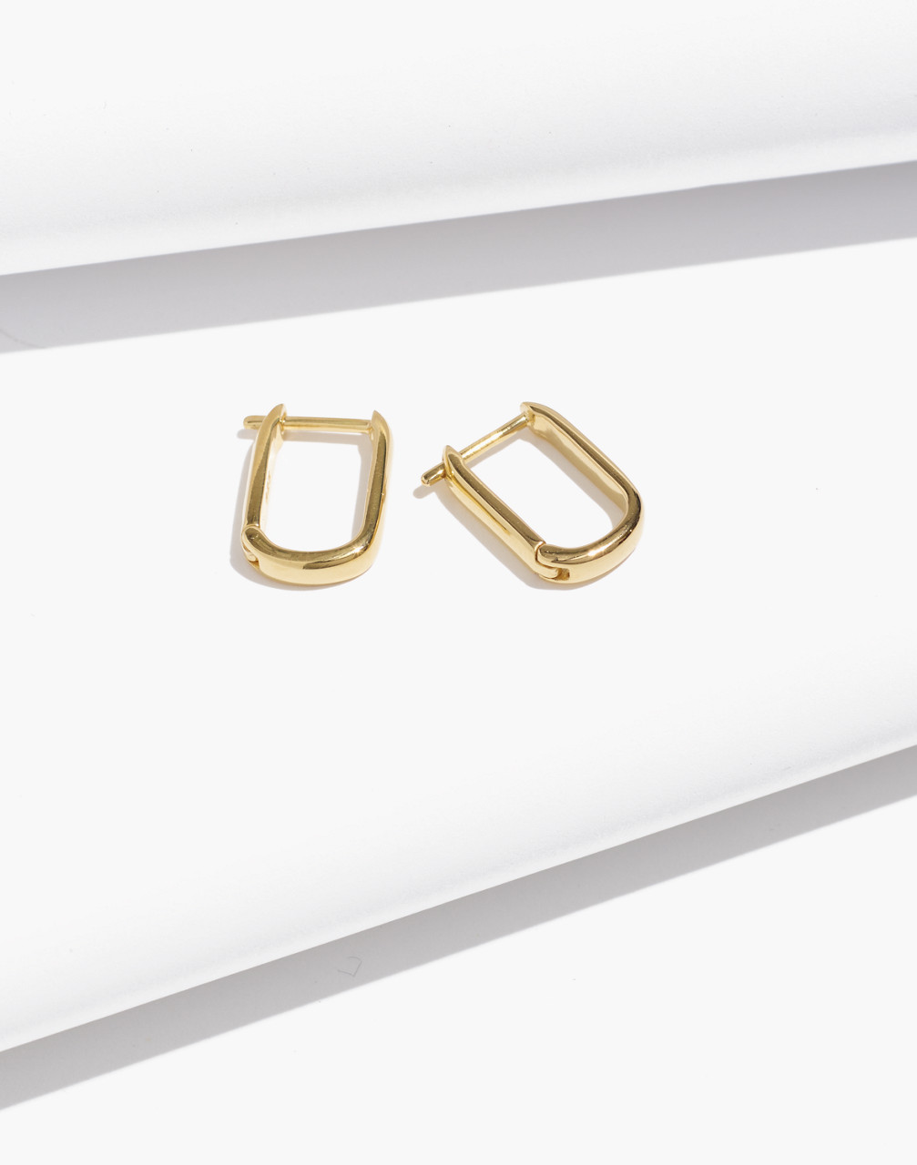 Mw Delicate Collection Demi-fine Carabiner Hoop Earrings In 14k Gold